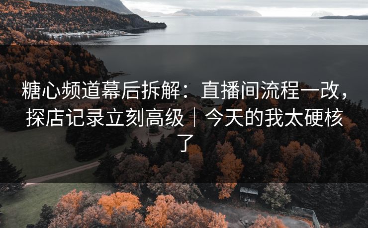 糖心频道幕后拆解：直播间流程一改，探店记录立刻高级｜今天的我太硬核了