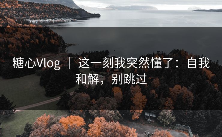 糖心Vlog ｜ 这一刻我突然懂了：自我和解，别跳过